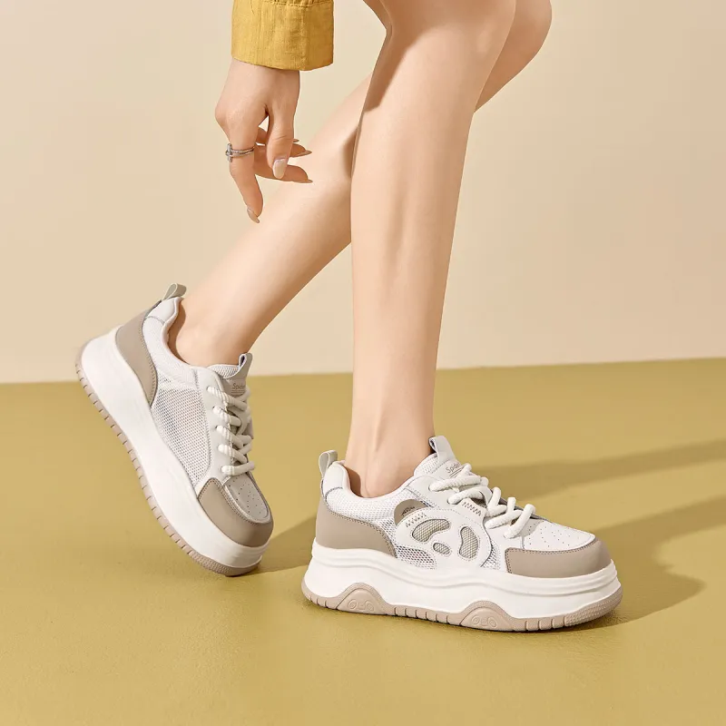 Spider King Skateboard Shoes Women's Beige Apricot-7