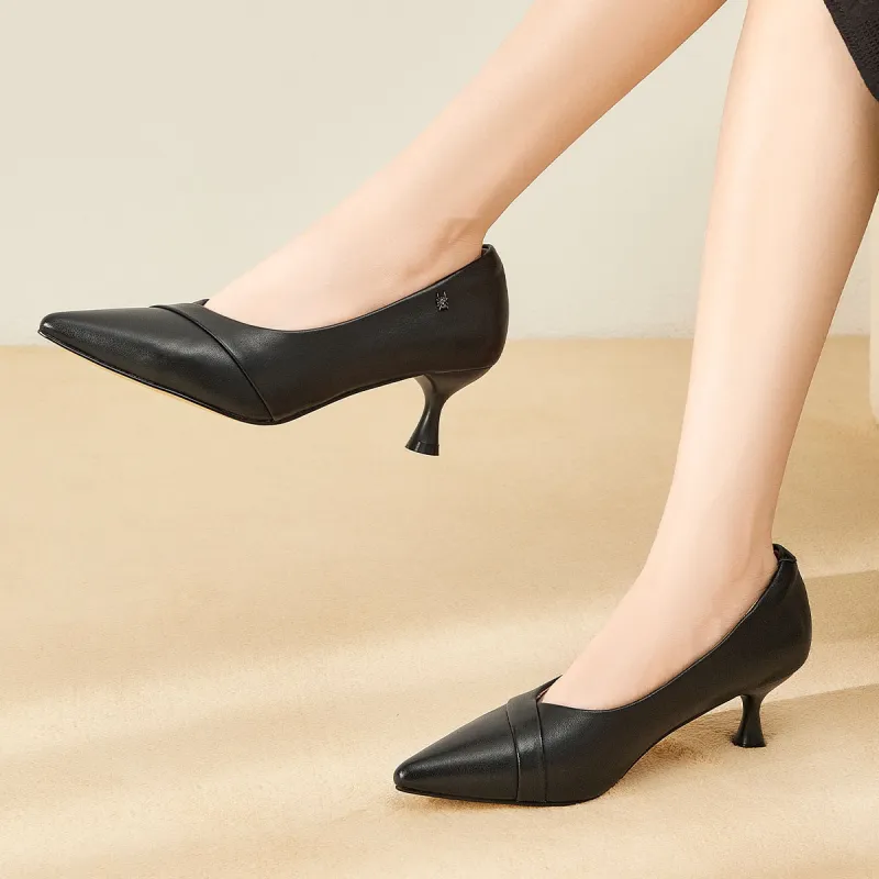 Spider King Slim Heel High Heels 5.5cm Women's Black-7