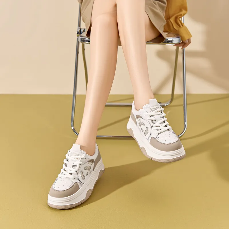Spider King Skateboard Shoes Women's Beige Apricot-9