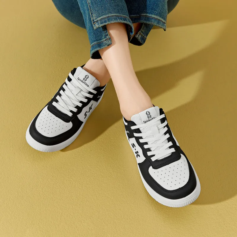 Spider King Low Top Skateboard Shoes Women's Black White-5