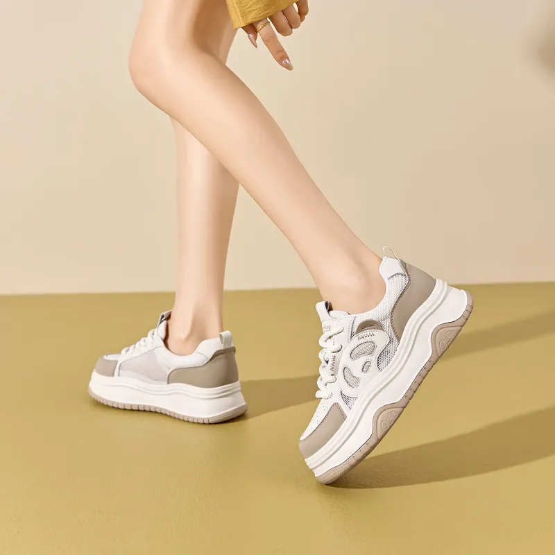 Spider King Skateboard Shoes Women's Beige Apricot-6