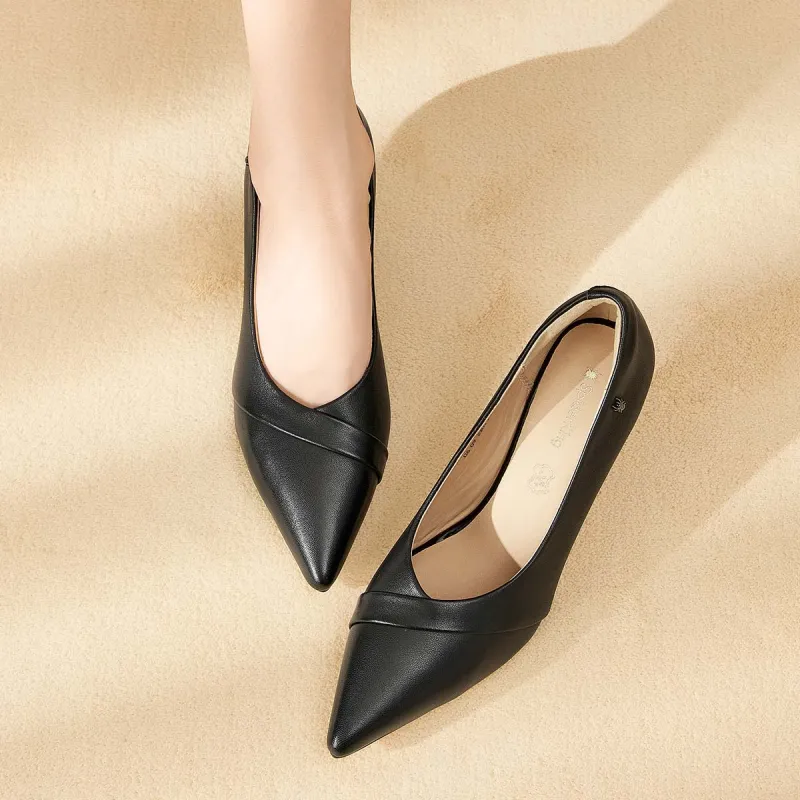 Spider King Slim Heel High Heels 5.5cm Women's Black-5