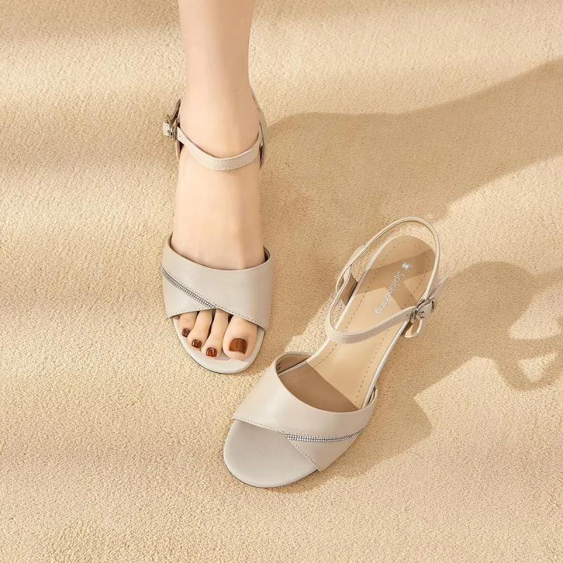 Spider King Strap Sandals Women's Ecru-6