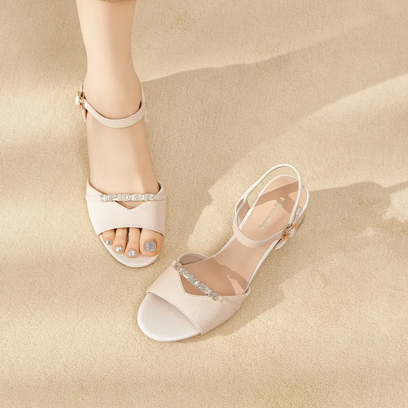 Spider King Strap Sandals 6.5cm Women's Beige-8
