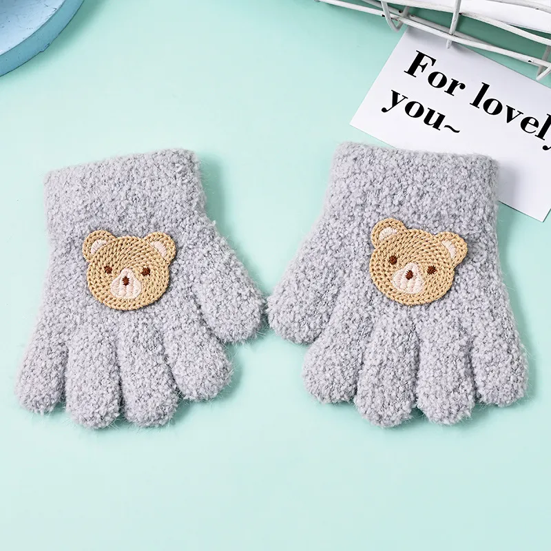 Under Pellet Mink Fur Knit Gloves Kids'-1