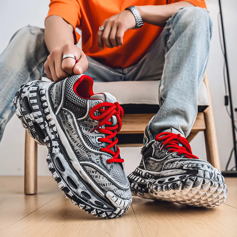AD Height Increasing Abrasion Resistant Low Top Chunky Sneakers Men's-3