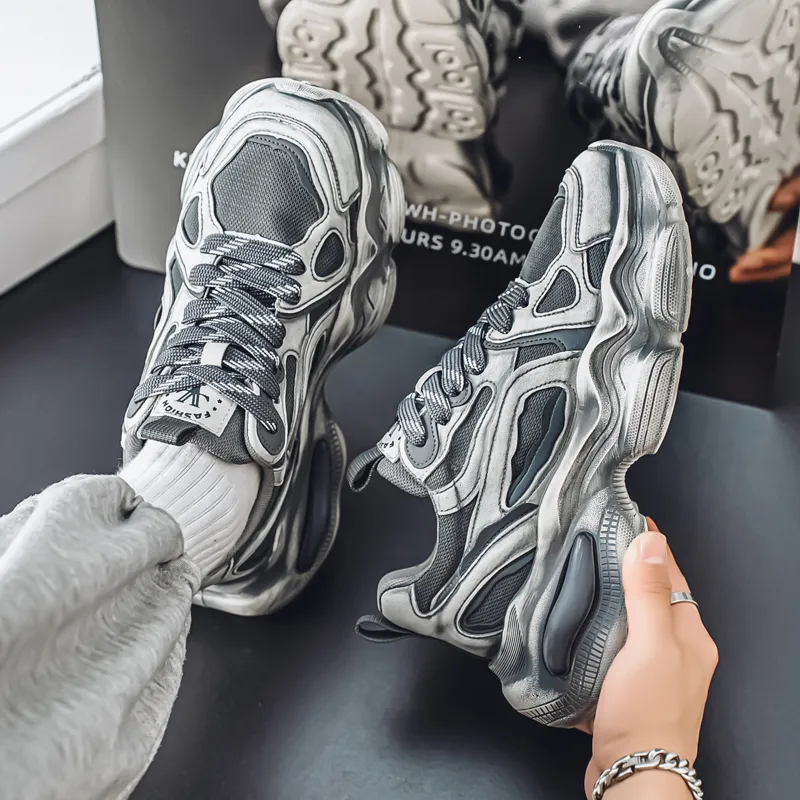 AD Breathable Height Increase Low Top Chunky Sneakers Men's-11