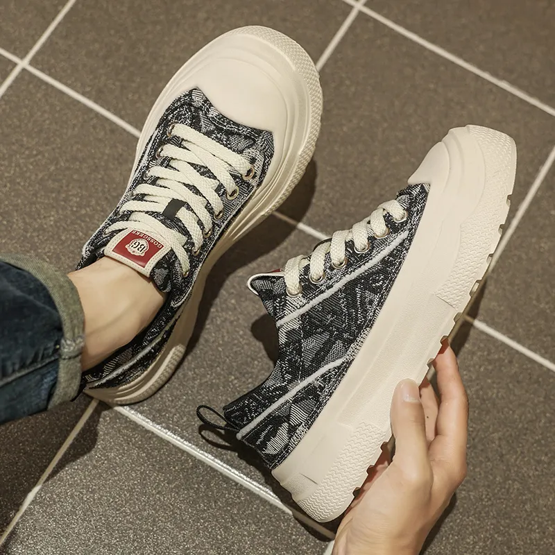 AD Breathable Height Increase Low Top Canvas Shoes Men's-6