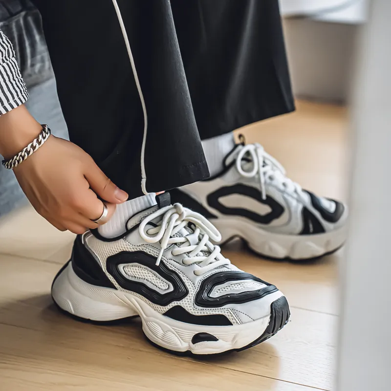 AD Height Increasing Slip Resistant Low Top Chunky Sneakers Men's-9
