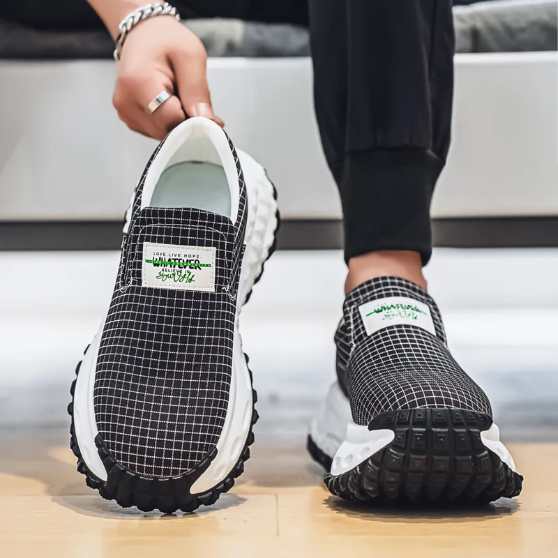 AD Height Increasing Abrasion Resistant Low Top Casual Shoes Men's-3