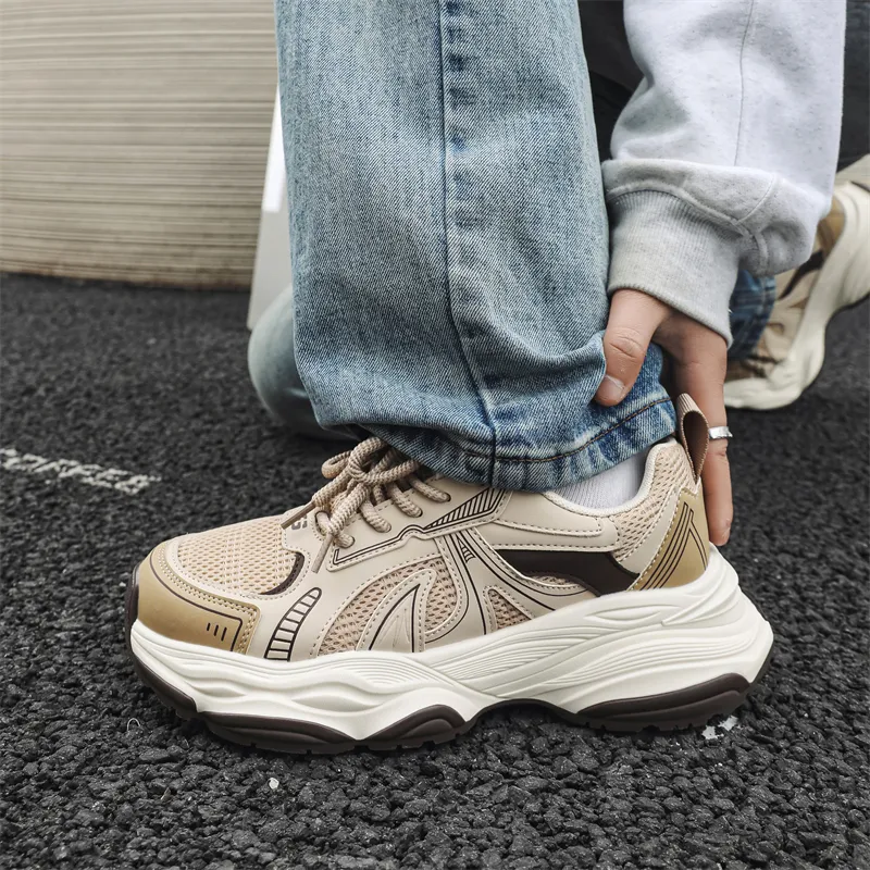 AD Slip Resistant Cushioning Abrasion Resistant Low Top Chunky Sneakers Men's-9
