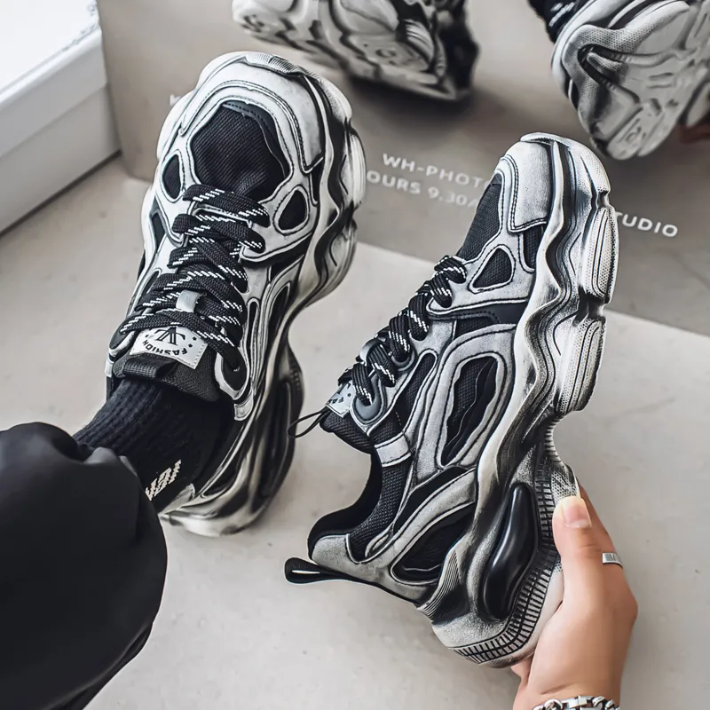 AD Breathable Height Increase Low Top Chunky Sneakers Men's-6