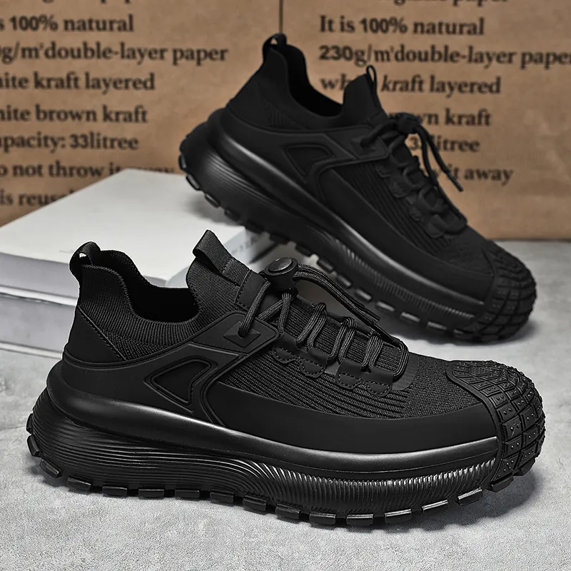 AD Breathable, Slip Resistant, And Abrasion Resistant Low Top Casual Shoes Men's Black-3