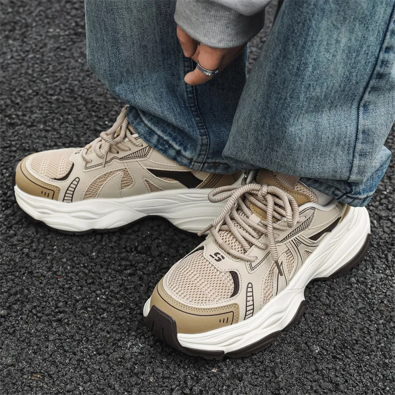 AD Slip Resistant Cushioning Abrasion Resistant Low Top Chunky Sneakers Men's-8