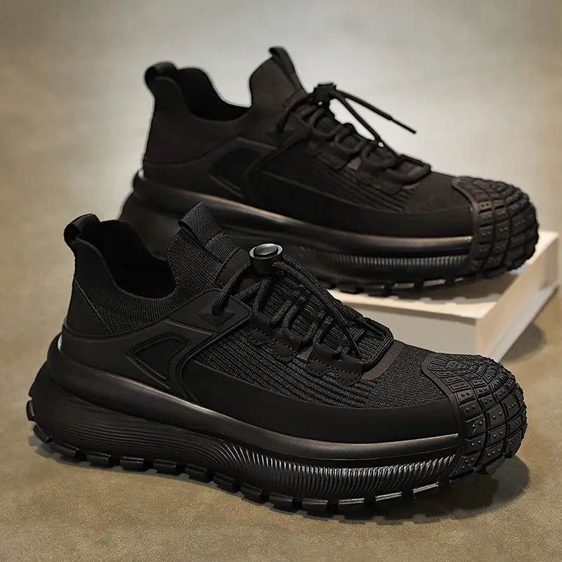 AD Breathable, Slip Resistant, And Abrasion Resistant Low Top Casual Shoes Men's Black-4