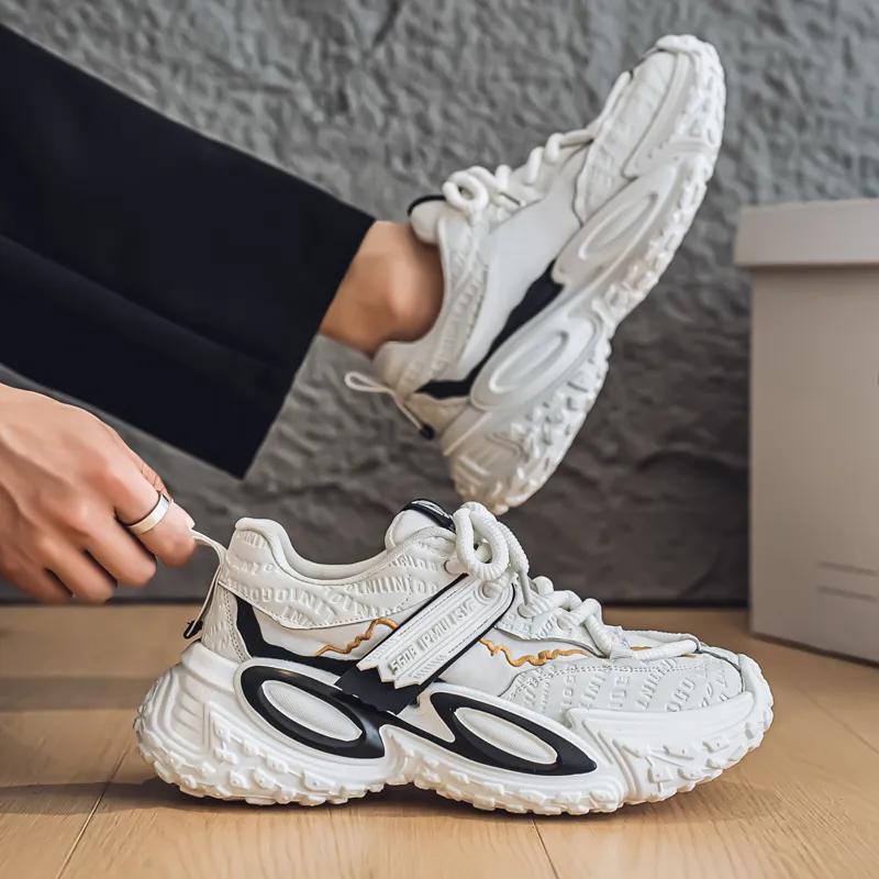 AD Slip Resistant, Breathable, Height Increasing Low Top Chunky Sneakers Men's-8