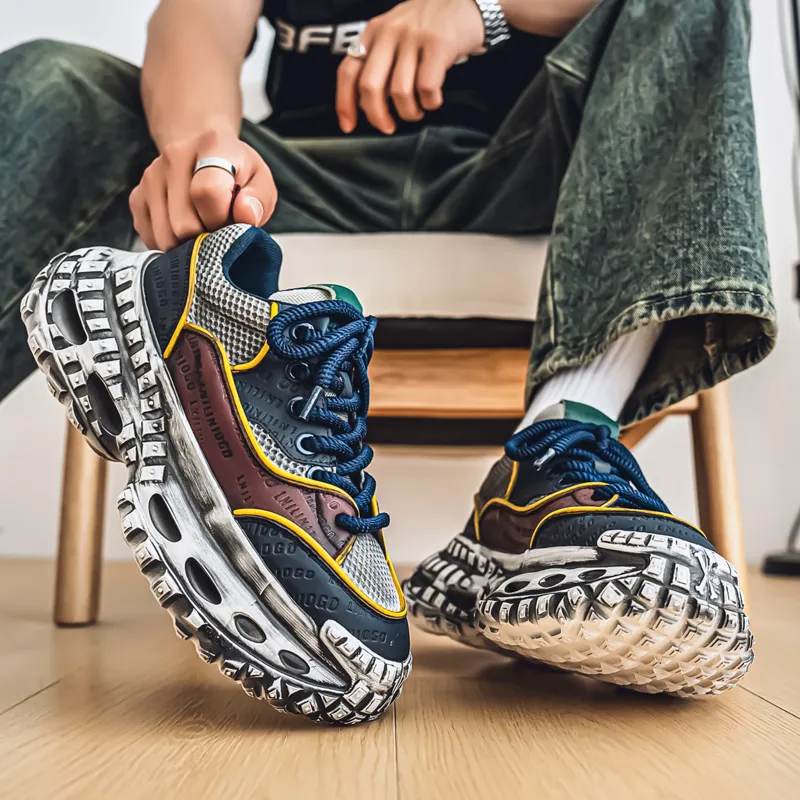 AD Height Increasing Abrasion Resistant Low Top Chunky Sneakers Men's-13
