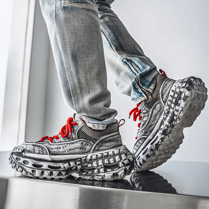 AD Height Increasing Abrasion Resistant Low Top Chunky Sneakers Men's-4