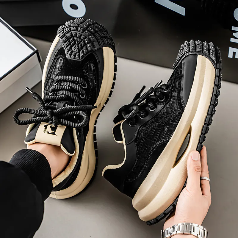 AD Height Increasing Abrasion Resistant Low Top Casual Shoes Men's-1
