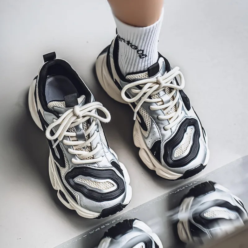 AD Height Increasing Slip Resistant Low Top Chunky Sneakers Men's-7