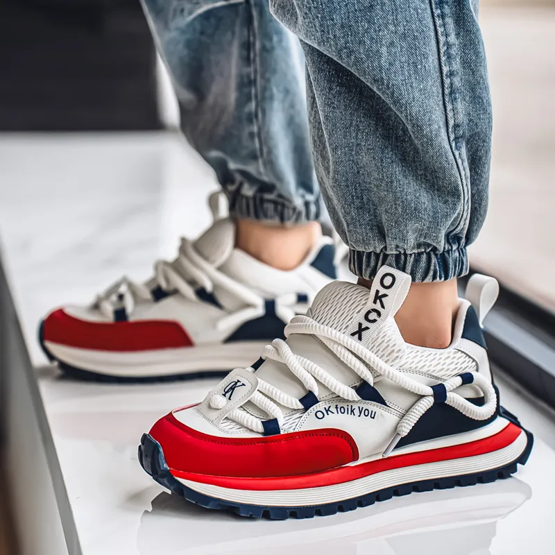 AD Breathable And Wear resistant Low Top Chunky Sneakers Men's-2