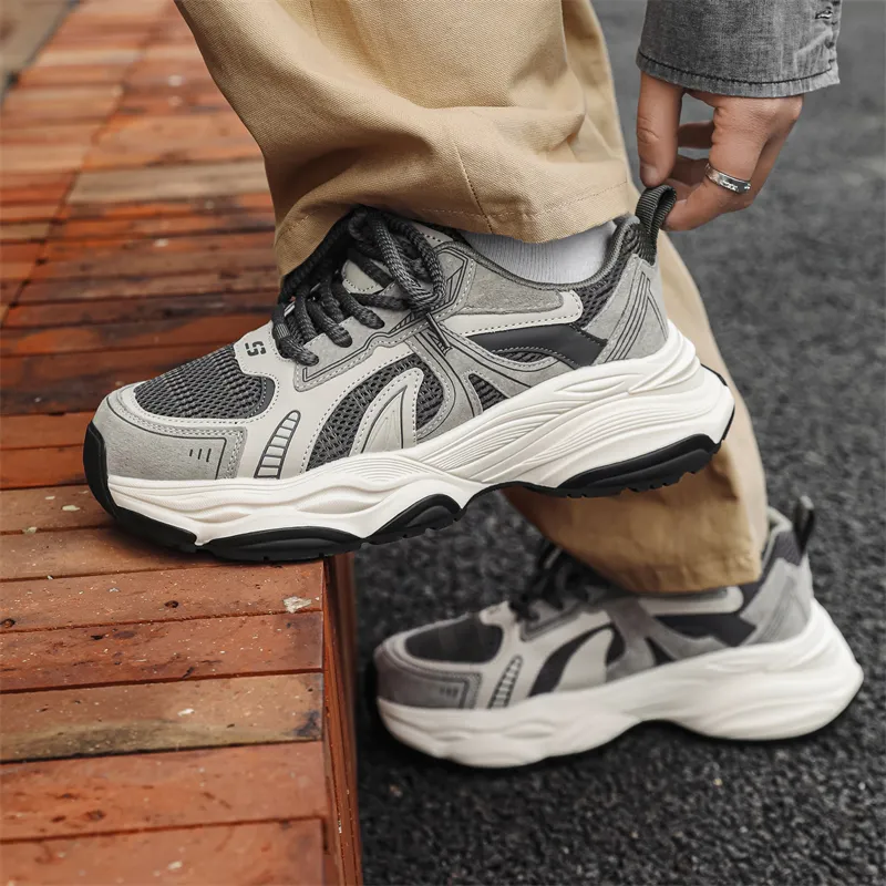 AD Slip Resistant Cushioning Abrasion Resistant Low Top Chunky Sneakers Men's-2
