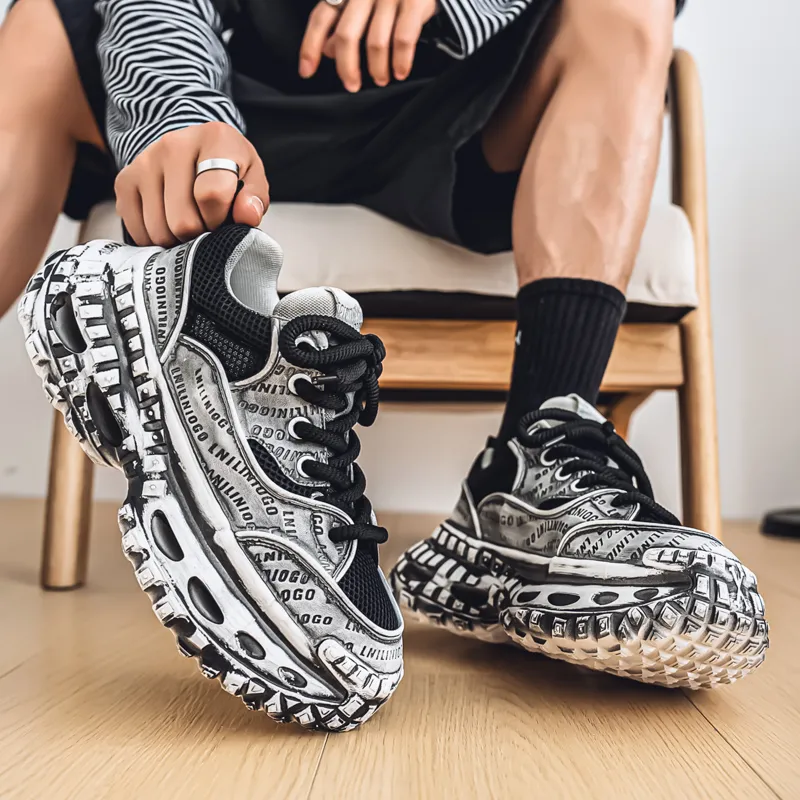 AD Height Increasing Abrasion Resistant Low Top Chunky Sneakers Men's-8