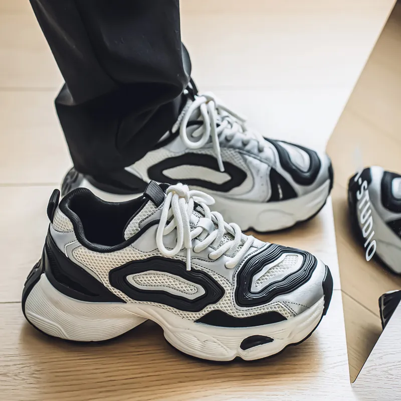 AD Height Increasing Slip Resistant Low Top Chunky Sneakers Men's-6