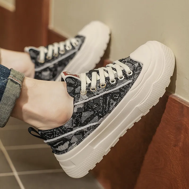 AD Breathable Height Increase Low Top Canvas Shoes Men's-7