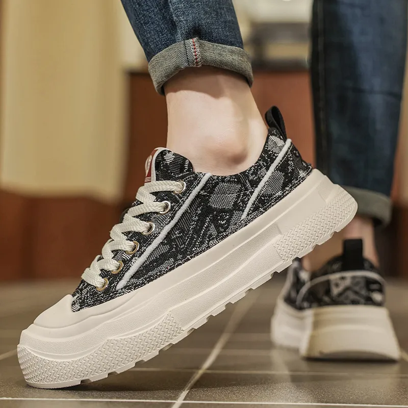 AD Breathable Height Increase Low Top Canvas Shoes Men's-8