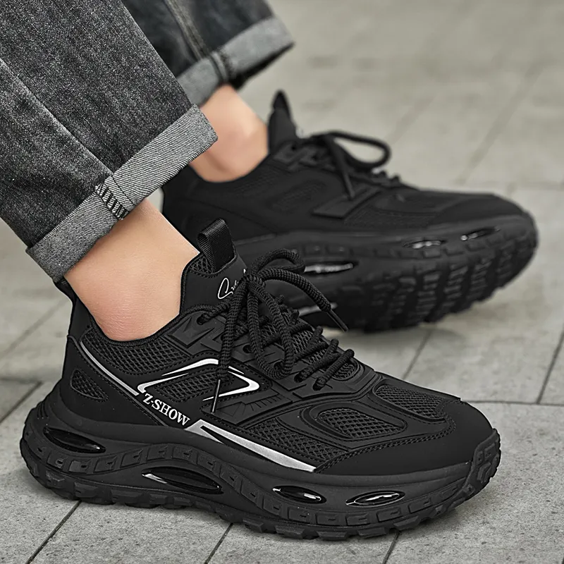 AD Anti Slip And Wear Resistant Height Increasing Low Top Chunky Sneakers Men's-2