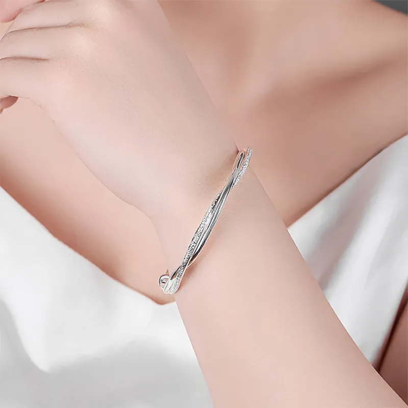 Tkb Sterling Silver Bangle/Necklace Unisex-1
