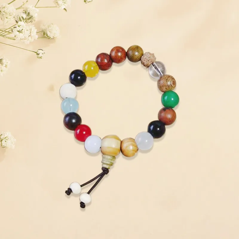 Tkb Bodhi Seed Eighteen Seed Beaded Bracelet Unisex-5