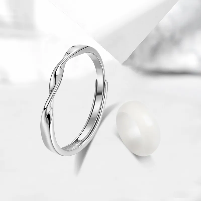 Tkb White Jade Bodhi Ring Pair Unisex-4