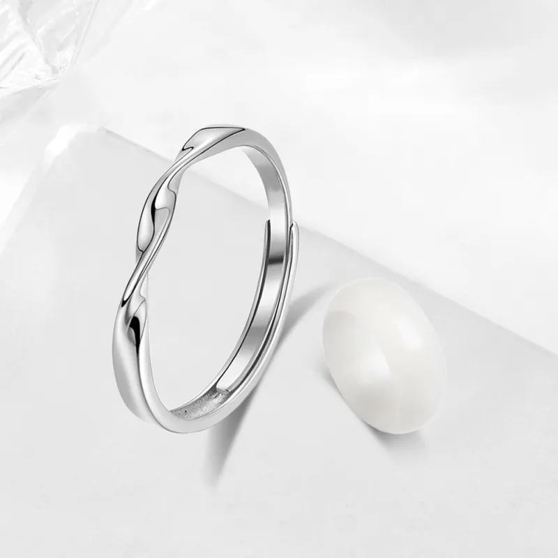 Tkb White Jade Bodhi Ring Pair Unisex-3