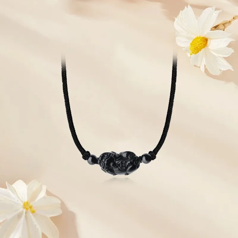 Tkb Obsidian Jade Necklaces Unisex-4