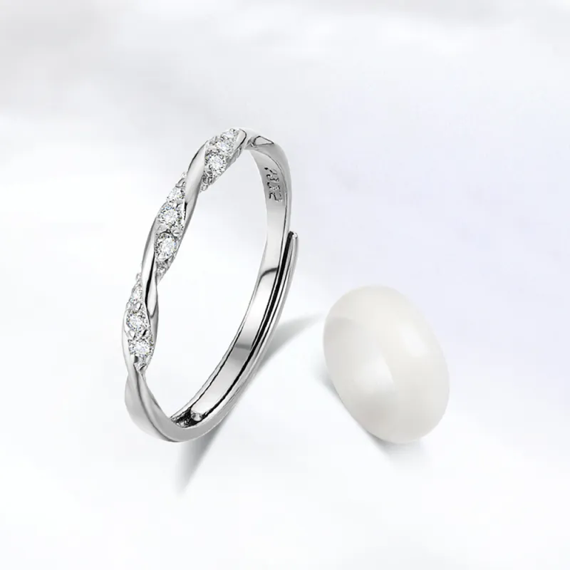 Tkb White Jade Bodhi Ring Pair Unisex-6