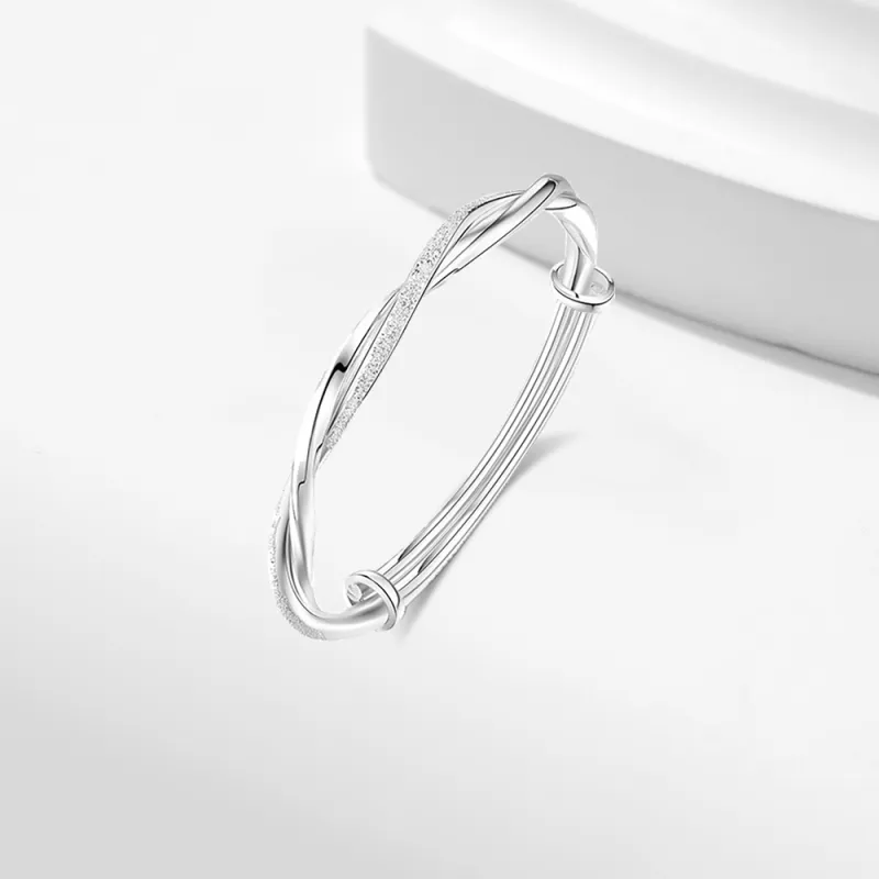 Tkb Sterling Silver Bangle/Necklace Unisex-2