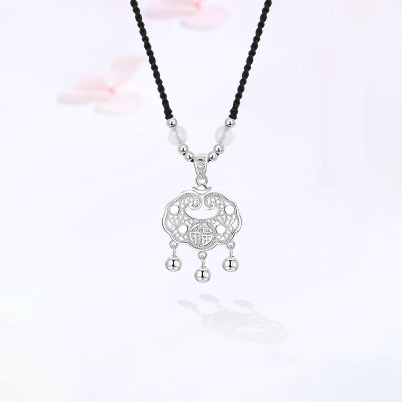 Tkb Alloy Peace Lock Necklace Unisex-1