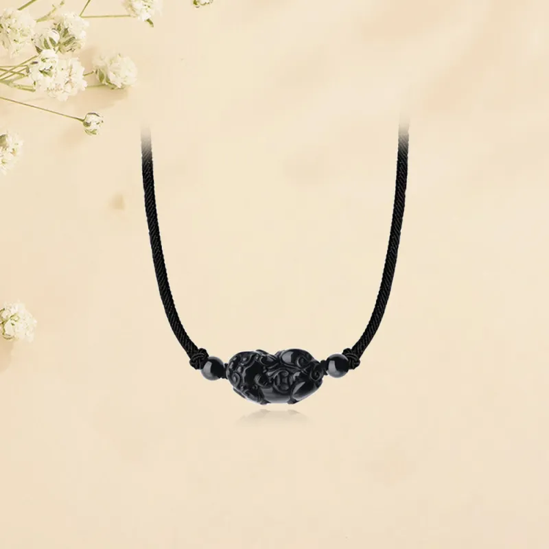 Tkb Obsidian Jade Necklaces Unisex-3
