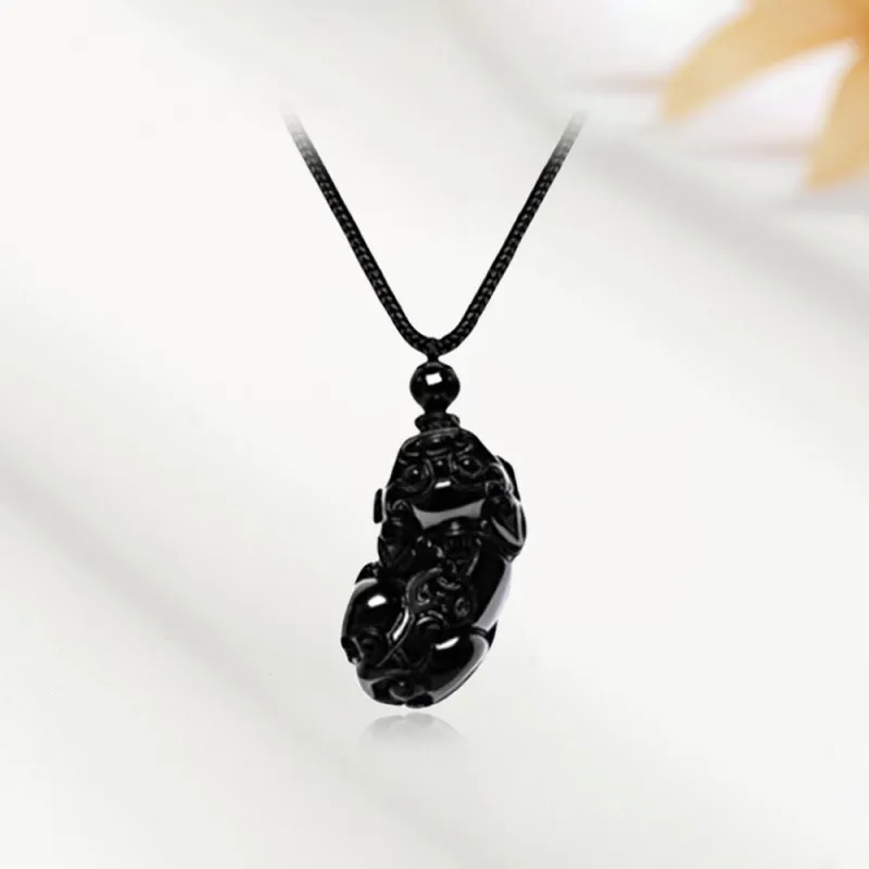 Tkb Obsidian Jade Necklaces Unisex-6