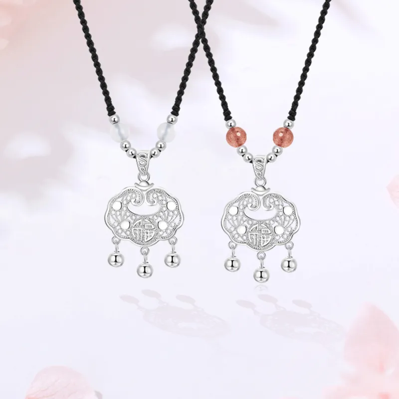 Tkb Alloy Peace Lock Necklace Unisex-7