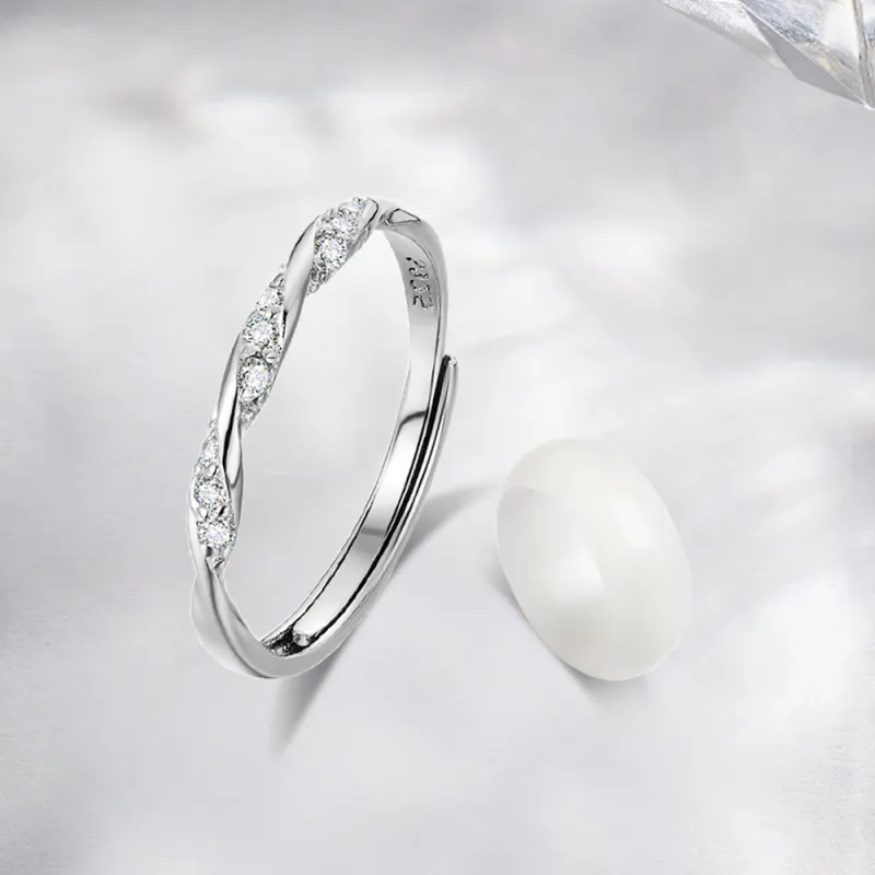 Tkb White Jade Bodhi Ring Pair Unisex-5