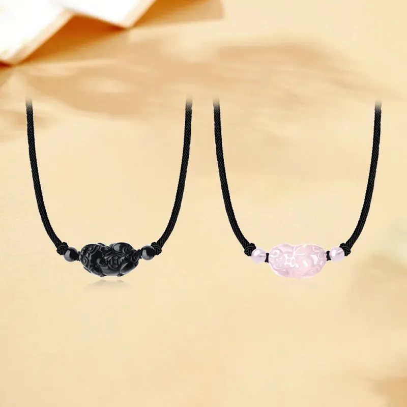 Tkb Obsidian Jade Necklaces Unisex-7