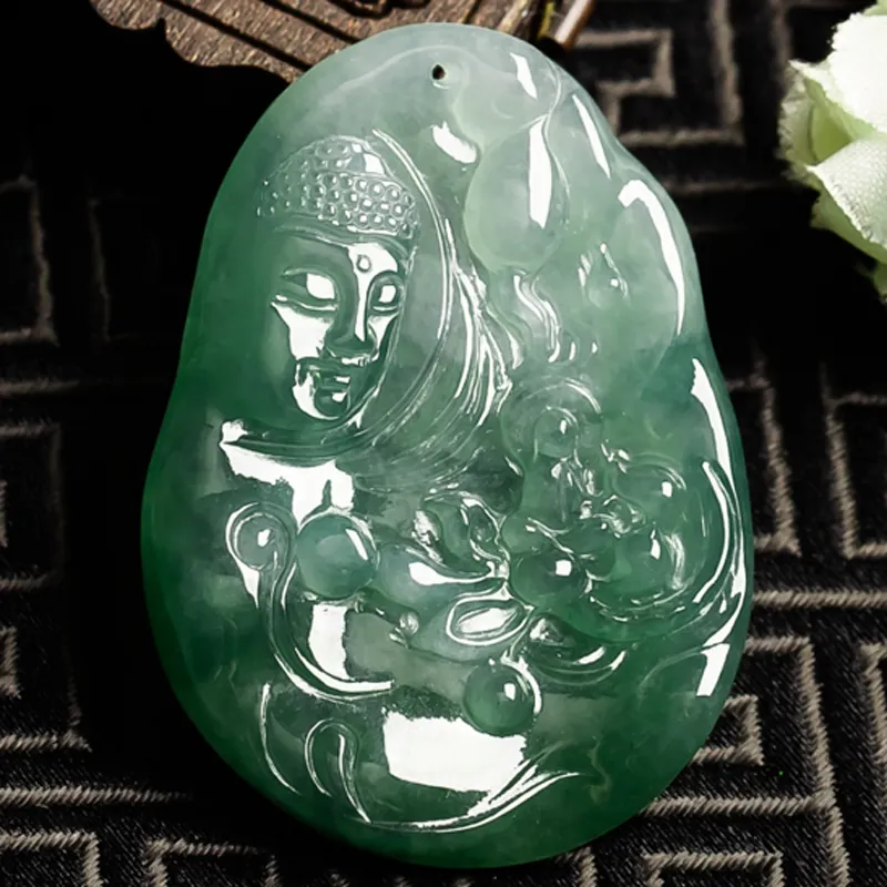 Yubo City Ice Glutinous Jadeite Pendants Unisex-3
