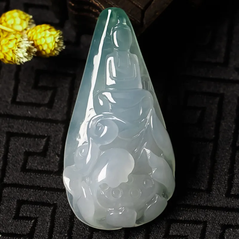 Yubo City Ice Glutinous Jadeite Pendants Unisex-3