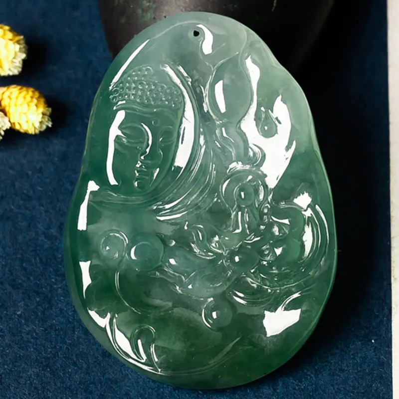 Yubo City Ice Glutinous Jadeite Pendants Unisex-2