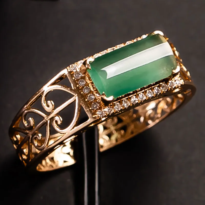 Yubo City Ice Type Jadeite Rings Unisex-2