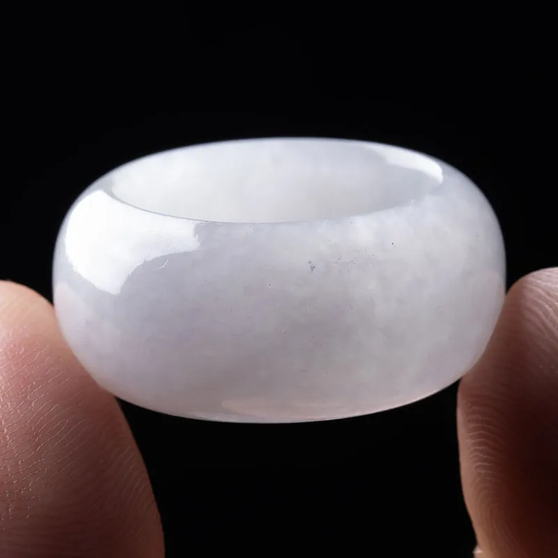 Yubo City Glutinous Jade Jadeite Rings Unisex-4