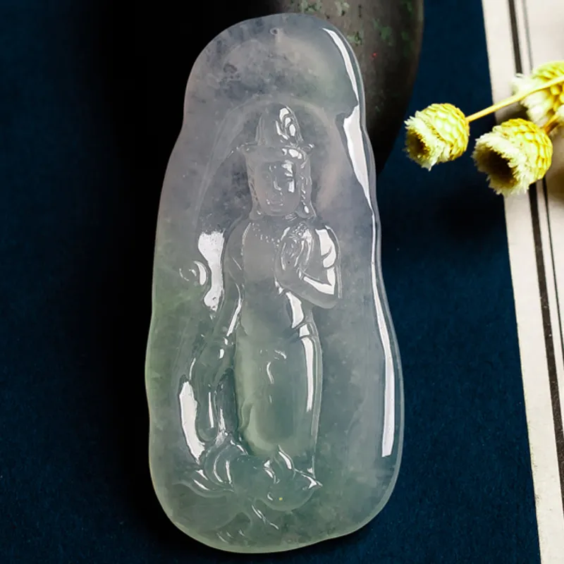 Yubo City Ice Glutinous Jadeite Pendants Unisex-3
